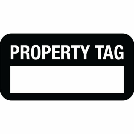 LUSTRE-CAL Property ID Label PROPERTY TAG Polyester Black 1.50in x 0.75in  1 Blank # Pad, 100PK 253772Pe1K0000